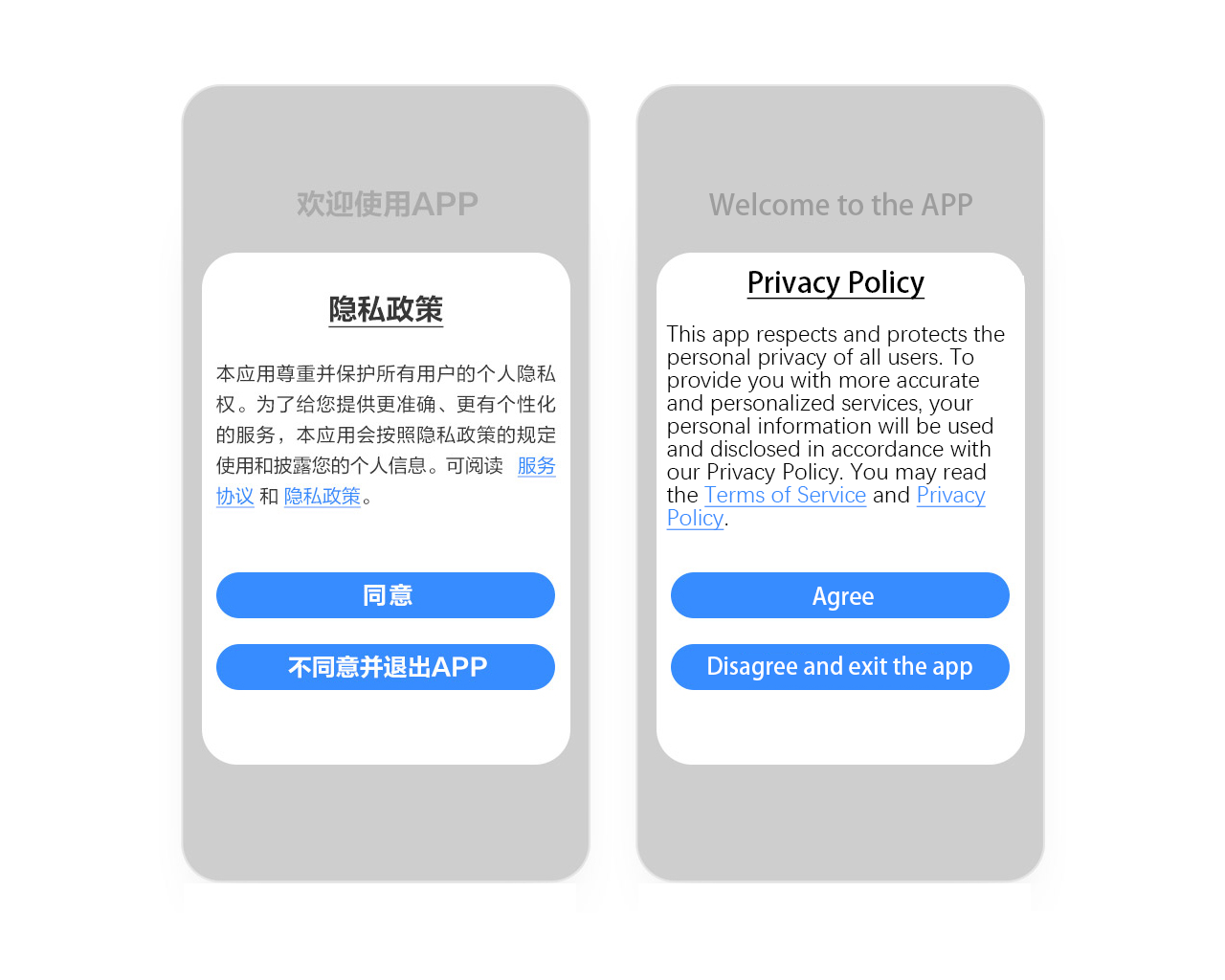 Privacy consent popup - Chinese version